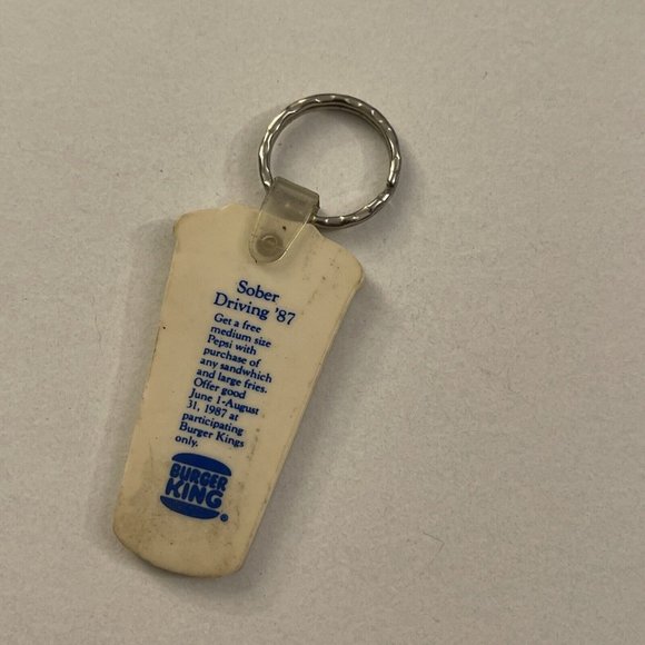 Vintage Pepsi Cola 1987 Burger King Plastic Keychain PB23H - Picture 2 of 2